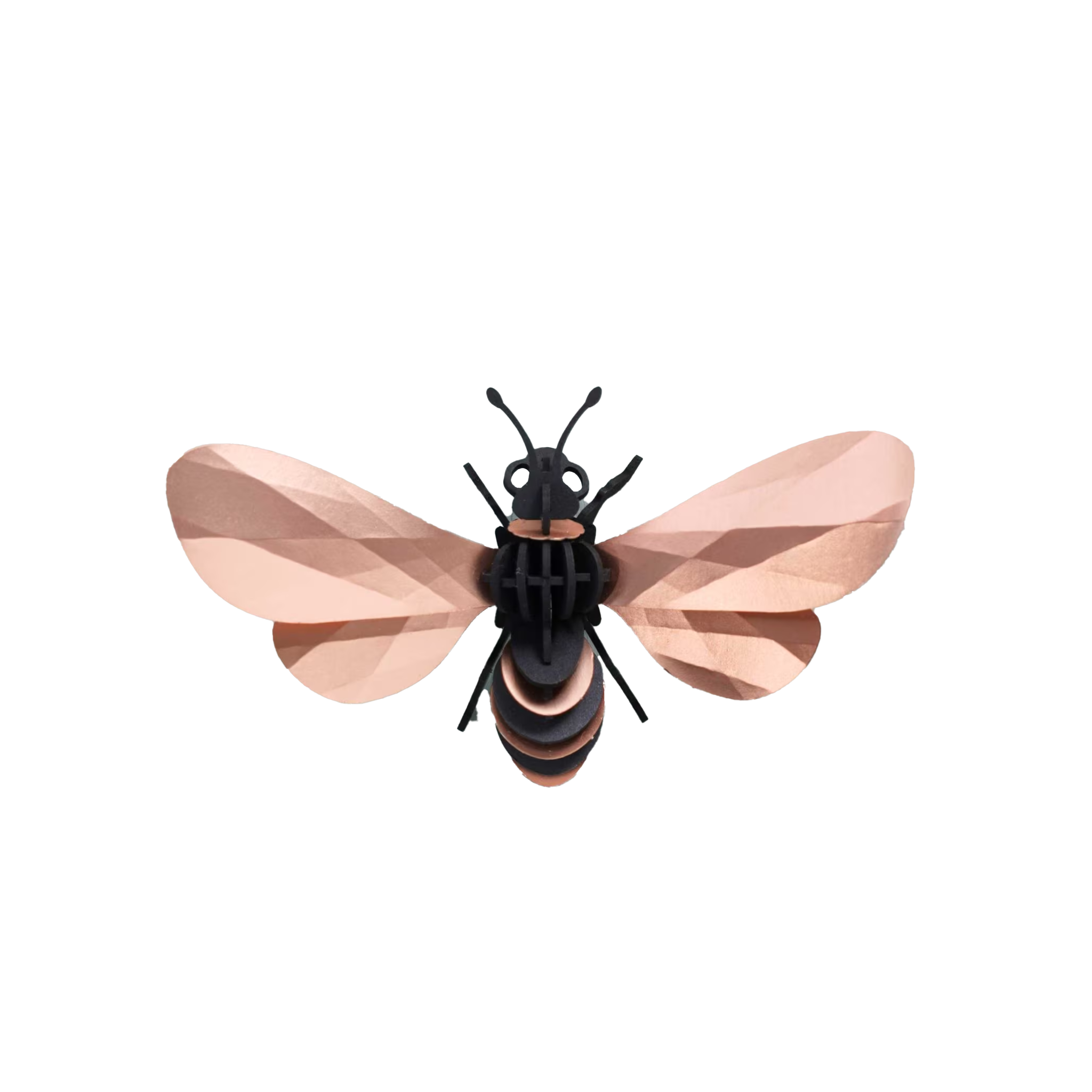 Assembli papieren honingbij rose goud vrijstaand beeld